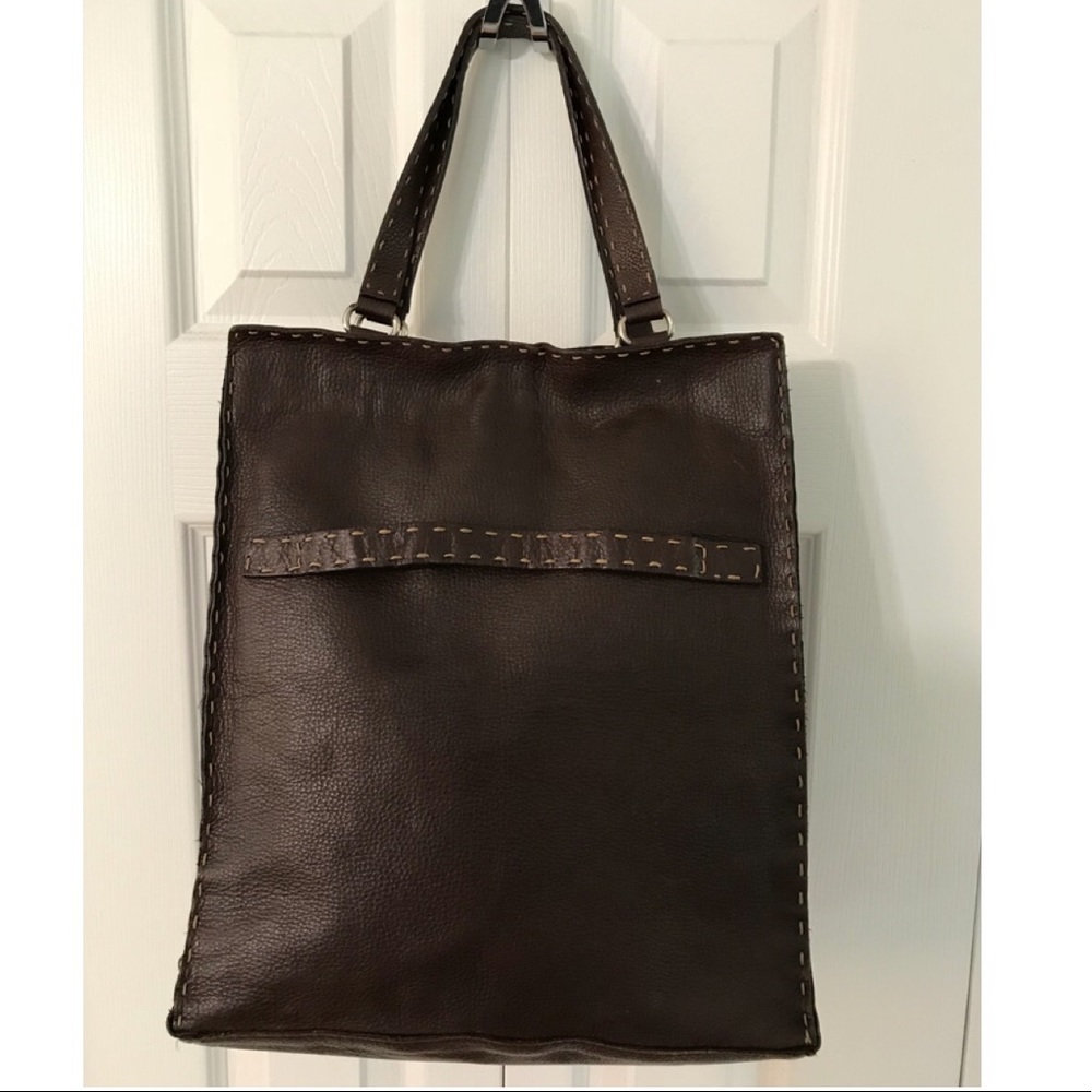 Fendi Large Chocolate Brown Selleria Tote